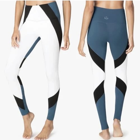 New! Beyond Yoga Around the Colorblock High Waisted Legging White 31184 - Picture 1 of 12